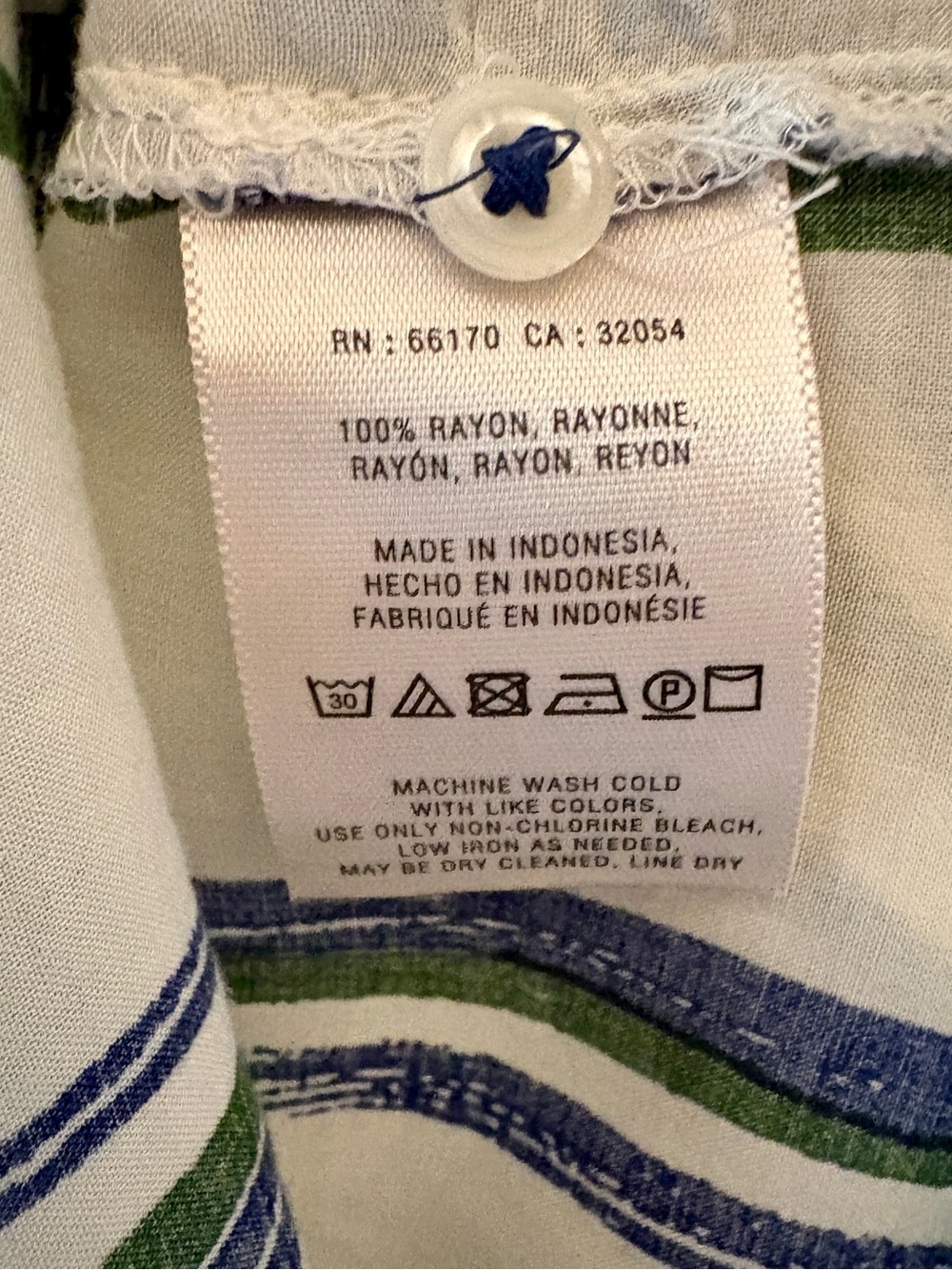 Anthropologist Maeve Striped Button-Front Blouse in White & Blue Stripes, size 6 - Picture 10 of 14